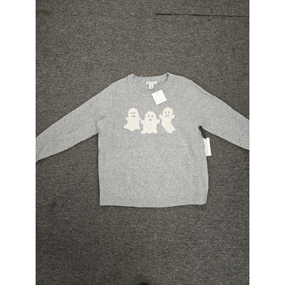 Cupcakes & Cashmere Ghost Sweater Size 1X Pullover Light Gray Halloween